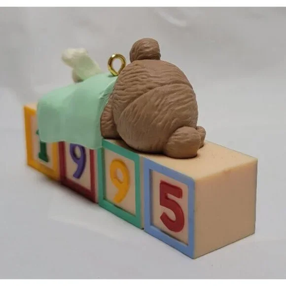 1995 Hallmark Keepsake Ornament GRANDCHILD'S FIRST CHRISTMAS Teddy Bear Sleep - Picture 6 of 16